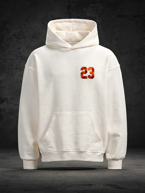 Psalm 23 Orange Hoodie Weiß – Christliches orangenes Design auf der Brust – Faith-Based Streetwear
