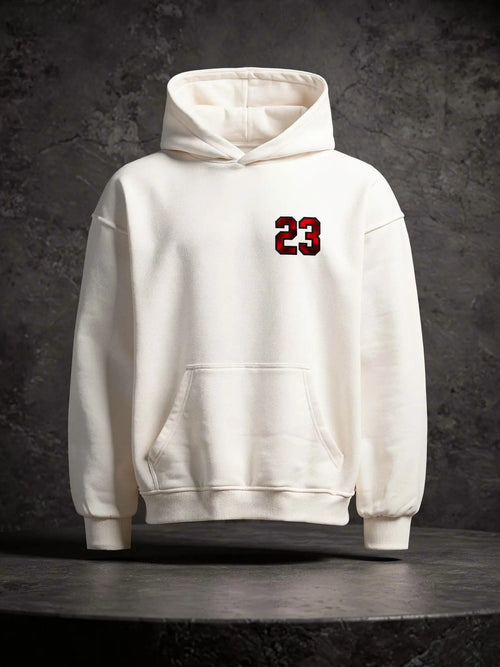 Psalm 23 Red Hoodie Weiß – Christliches rotes Design auf der Brust – Faith-Based Streetwear