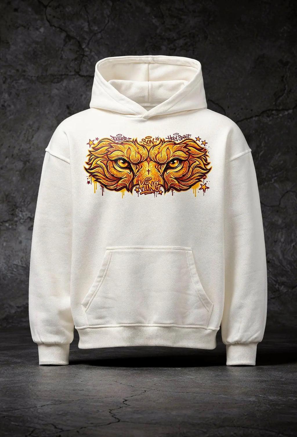 Glory Hoodie Weiß – Vorderansicht – Christlicher Oversized Hoodie von FirstChojce