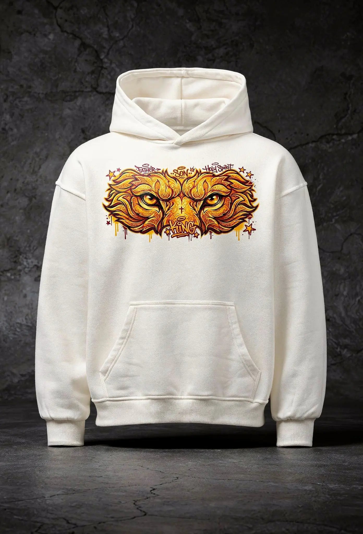 Glory Hoodie Weiß – Vorderansicht – Christlicher Oversized Hoodie von FirstChojce