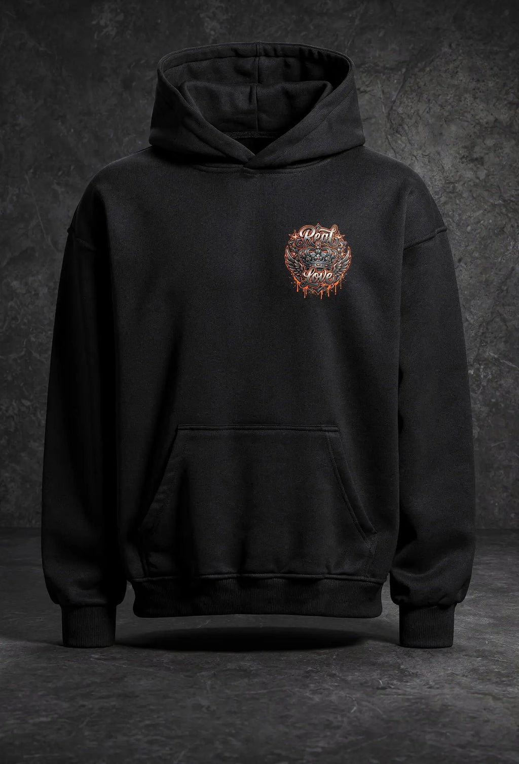 Saved Hoodie Schwarz – Vorderansicht – Christlicher Oversized Hoodie von FirstChojce