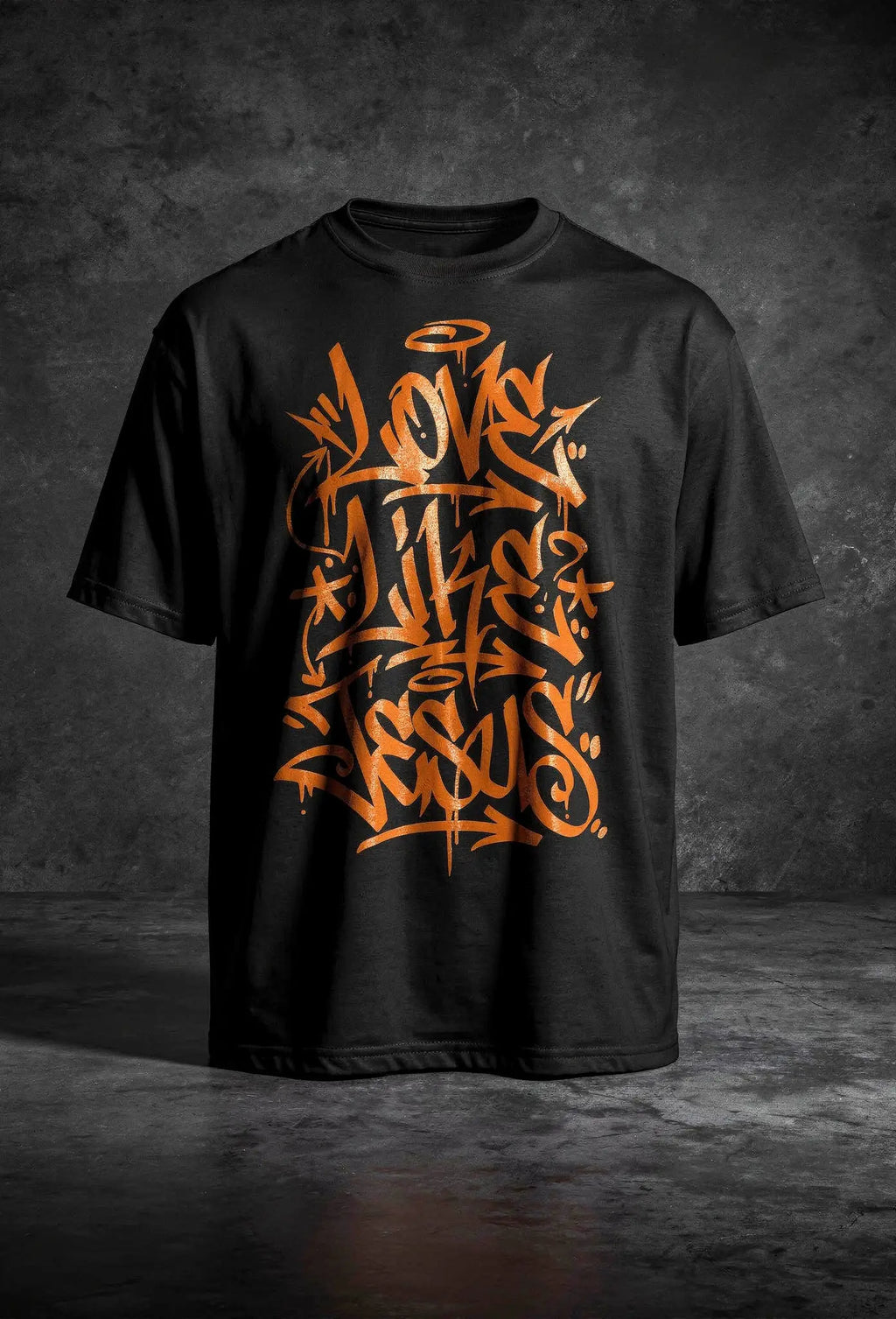 Love like Jesus Shirt Schwarz – Rückenansicht – Oversized Shirt von FirstChojce