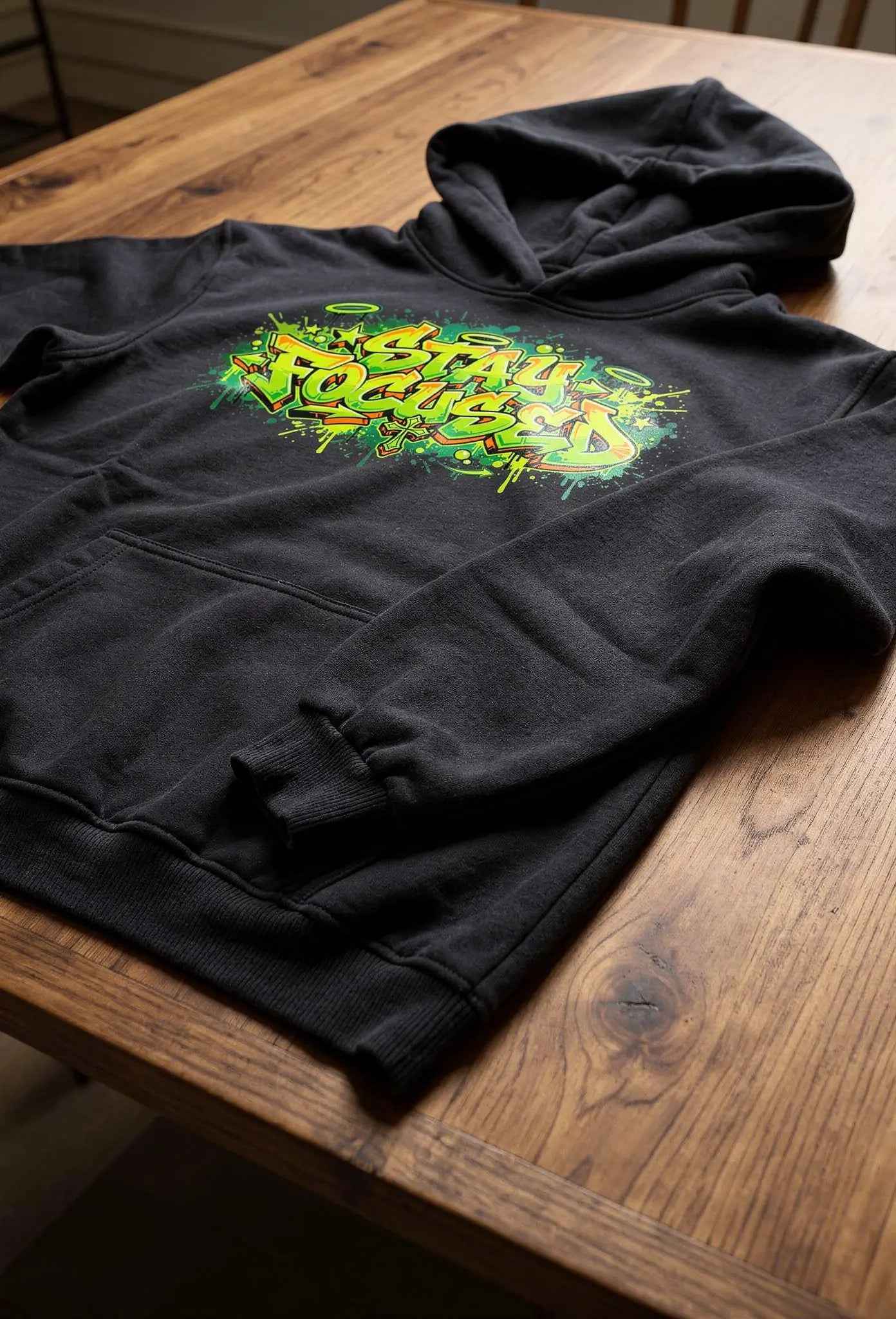 Pray Hoodie Schwarz – Christliches Design auf der Brust – Faith-Based Streetwear