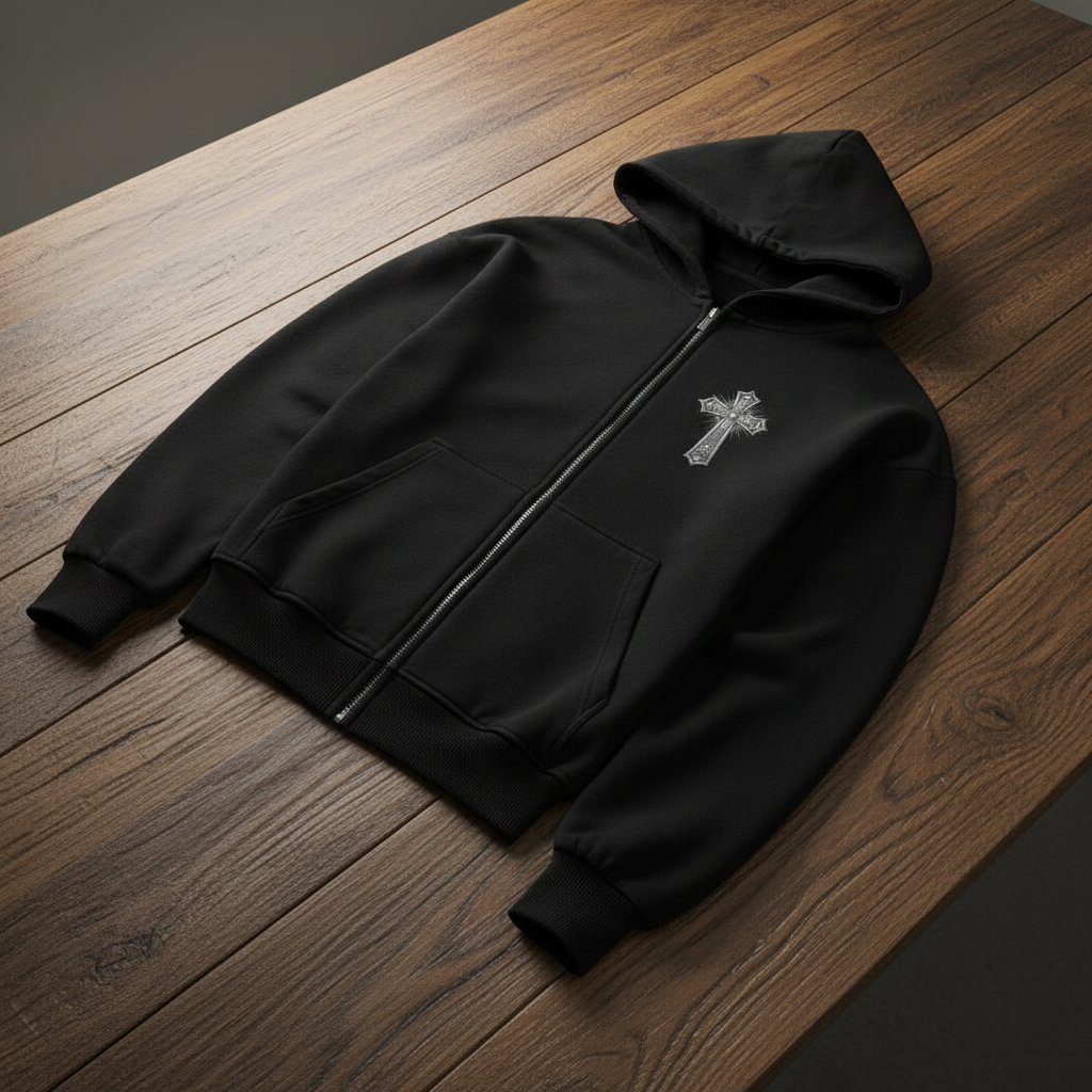 Silver Cross Zipper